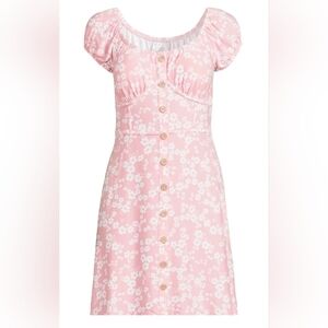 NEW Juniors' Corset Peasant Dress Pink Floral Size XL